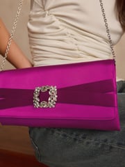 Pink Sparkle Brooch Clutch Bag - Image 3 of 8