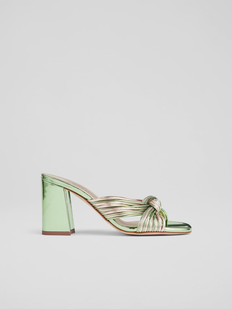LK Bennett Green Coletta Strappy Mules - Image 1 of 4