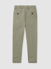Reiss Apple Kin 3-9 yrs Slim Fit Linen Adjustable Trousers - Image 2 of 3