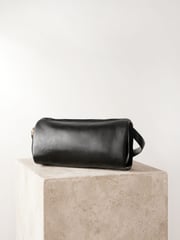 Black Leather Barrel Shoulder Bag - Image 4 of 8