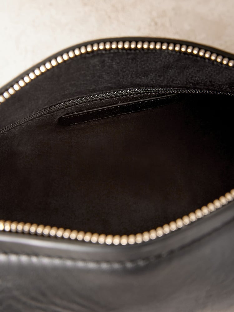 Black Leather Barrel Shoulder Bag - Image 8 of 8