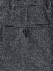Navy Blue Slim Fit Check Smart Trousers - Image 7 of 7