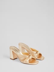 LK Bennett Gold Coletta Strappy Mules - Image 2 of 4