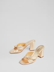 LK Bennett Gold Coletta Strappy Mules - Image 3 of 4