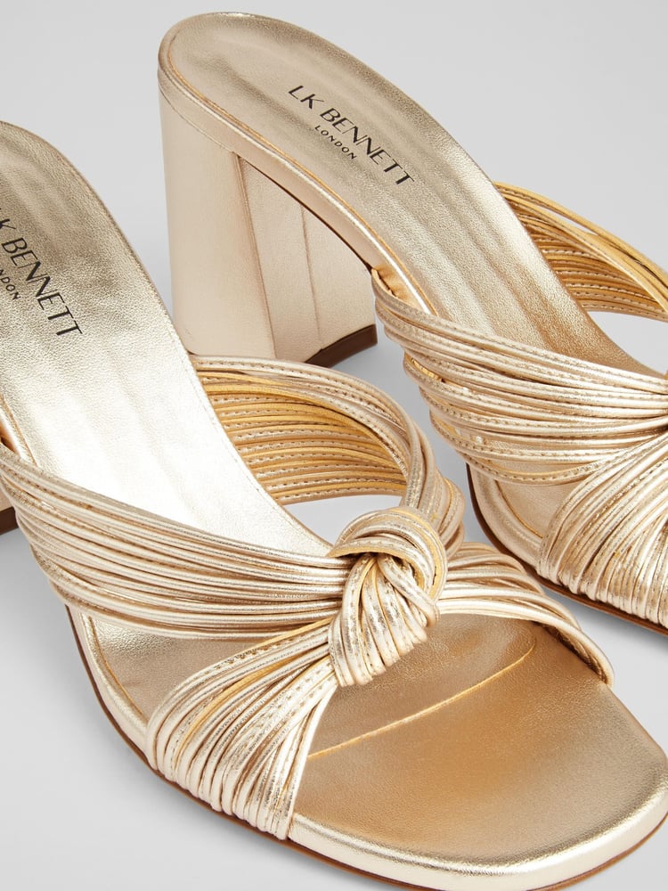 LK Bennett Gold Coletta Strappy Mules - Image 4 of 4