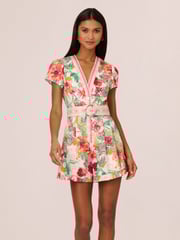 Adrianna Papell Pink Printed Jumpsuit - Image 1 of 1