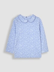 JoJo Maman Bébé Blue 2-Pack Ditsy Floral Peter Pan Tops - Image 2 of 6