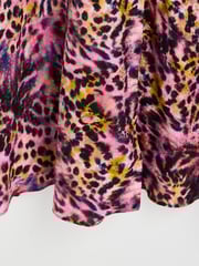 Oliver Bonas Pink Blurred Animal Print Midi Dress - Image 7 of 8