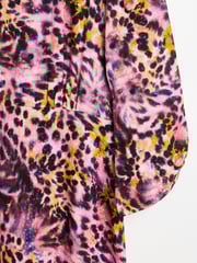 Oliver Bonas Pink Blurred Animal Print Midi Dress - Image 8 of 8