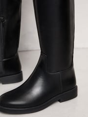 Lipsy – flache, lange Reitstiefel aus Kunstleder mit hohem Absatz - Bild 4 von 4