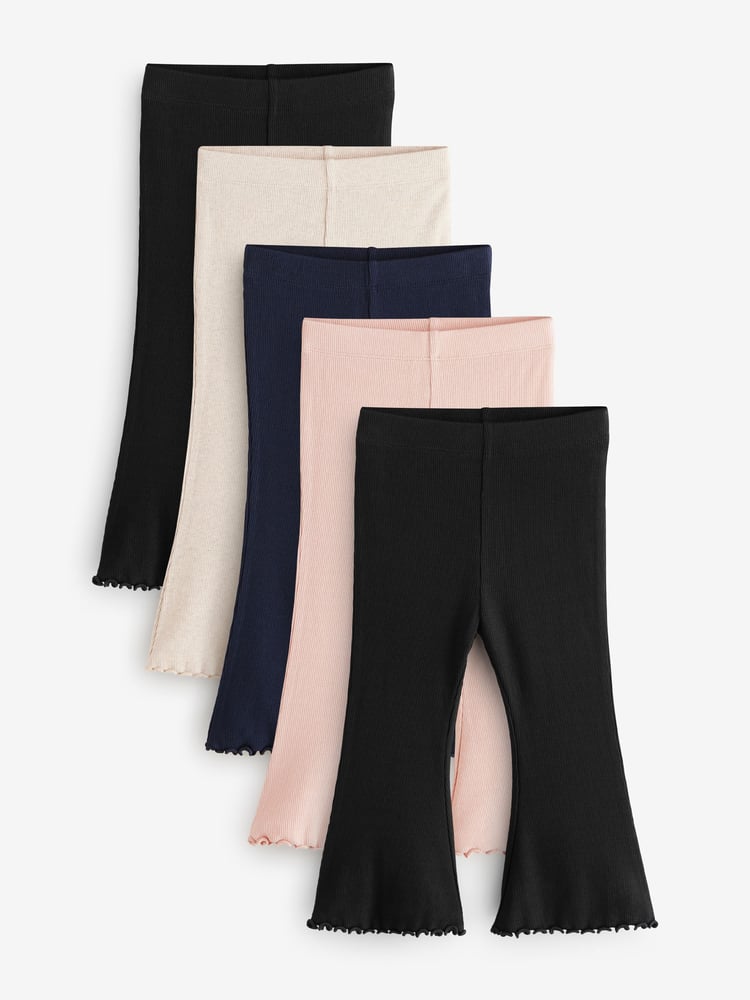 Multi Ribbed Flare Leggings 5 Pack (3mths-7yrs) - Image 1 of 6 Multi Ribbed Flare Leggings 5 Pack (3mths-7yrs) - Image 1 of 6