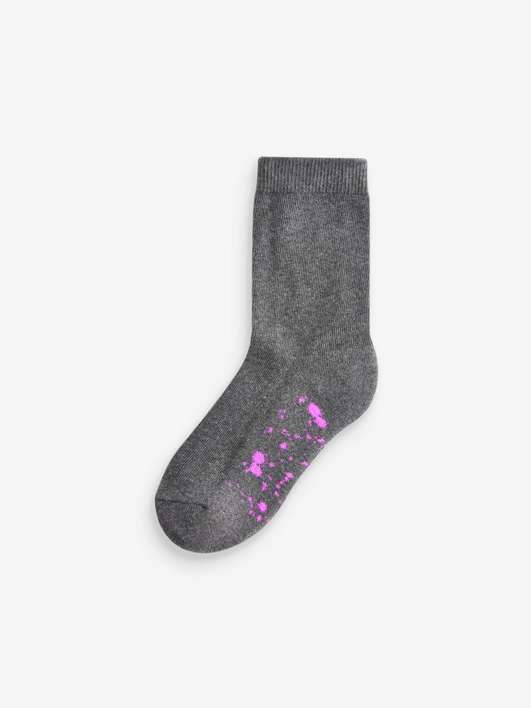 Grey Splat Cotton Rich Cushioned Socks 7 Pack - Image 8 of 8