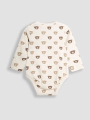 JoJo Maman Bébé Natural Printed Bear And Appliqué Pocket Bodies 2 Pack - Image 4 of 6