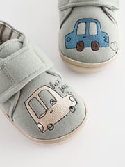 Grau/Fahrzeug - Hausschuhe mit Cupsole und Klettverschluss - Bild 4 von 6