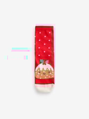 Pink/Red Cotton Rich Christmas Character Ankle Socks 3 Pack - Image 3 of 4