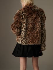 Animal Short Faux Fur Jacket - Image 4 of 8
