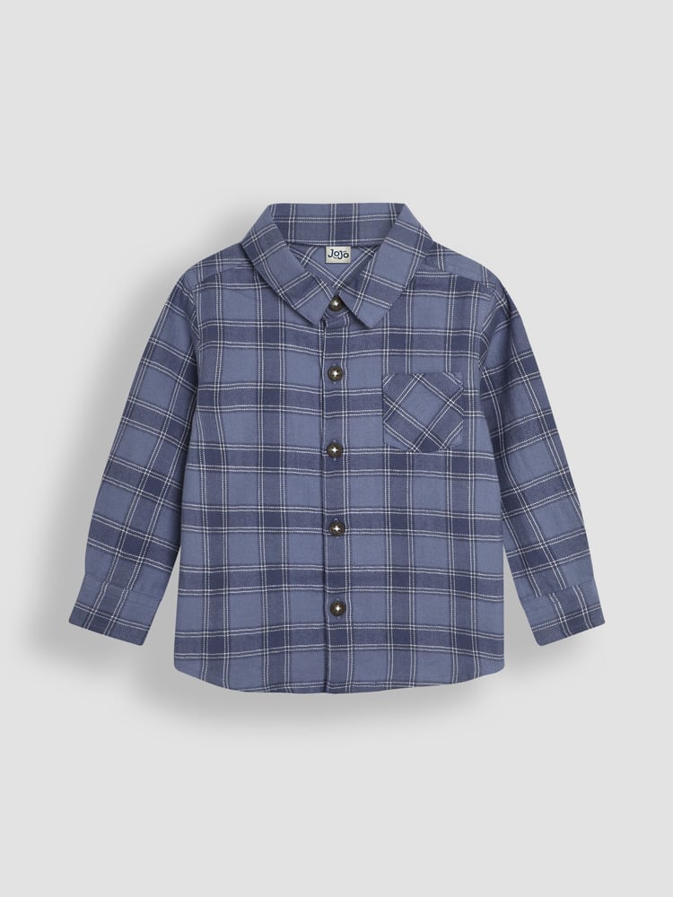 JoJo Maman Bébé Blue Check Shirt - Image 1 of 5