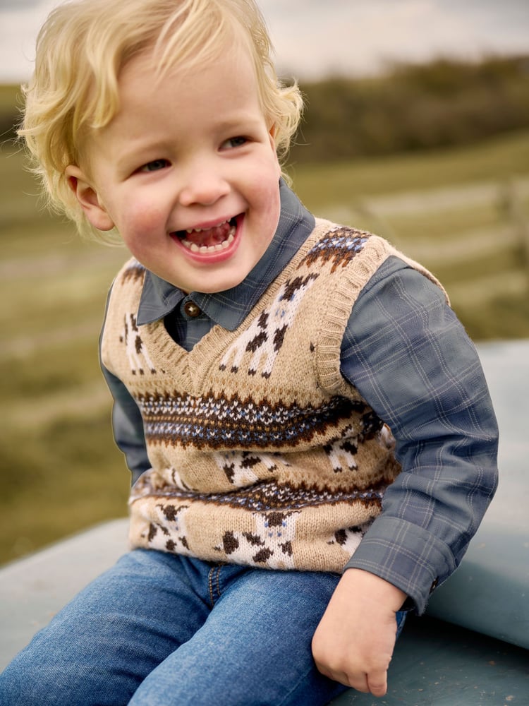 JoJo Maman Bébé Blue Check Shirt - Image 5 of 5