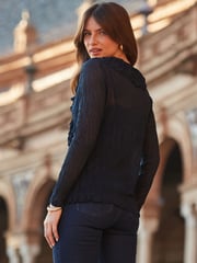 Sosandar Blue Ruffle Detail Blouse - Image 5 of 5