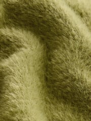 Olive Green Fluffy Off Shoulder Bardot Jumper - Image 5 of 5