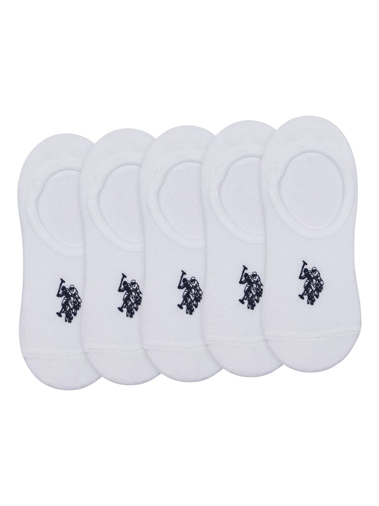 U.S. Polo Assn. White Invisible Trainer Socks 5 Pack - Image 1 of 3
