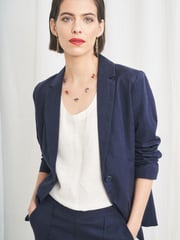 Seasalt Cornwall Blue Erica Linen Blend Blazer - Image 4 of 6