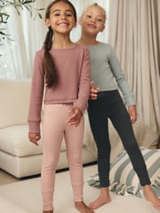 Pink/Grey 2 Pack Legging Pyjamas (7-16yrs) - Image 1 of 4