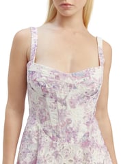 Bardot White/Purple Adaline Broderie Midi Dress - Image 4 of 4