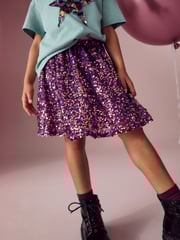 Purple Sequin Pull On Skirt (3-16yrs) - Image 1 of 7