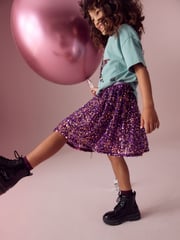 Purple Sequin Pull On Skirt (3-16yrs) - Image 2 of 7