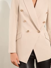 Lipsy Nude Pink Double Breasted Blazer - Image 3 of 4