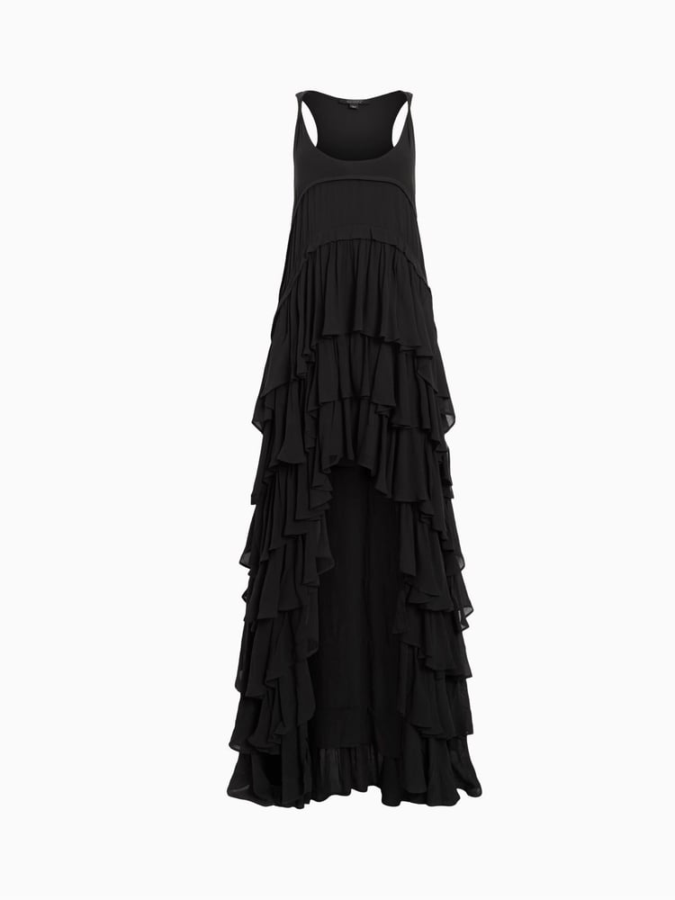 AllSaints Black Cavarly Maxi Dress - Image 7 of 7