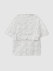 Anna Quan Sheer Applique Top - Image 2 of 6