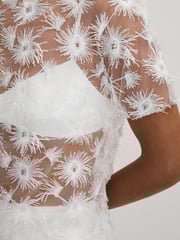 Anna Quan Sheer Applique Top - Image 3 of 6