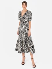 Lovedrobe Wrap Front Puff Sleeve Midaxi Dress - Image 1 of 5