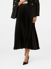 Forever New Black Estelle Satin Pleated Maxi Skirt - Image 1 of 5
