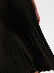 Forever New Black Estelle Satin Pleated Maxi Skirt - Image 2 of 5
