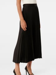 Forever New Black Estelle Satin Pleated Maxi Skirt - Image 3 of 5