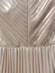 Halston Metallic Pleated Maxi Dress - Image 6 of 6