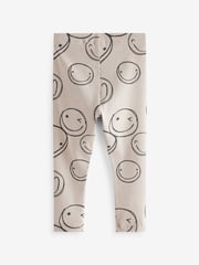 Black/Brown Happy All Over Print Ribbed Leggings 3 Pack (3mths-7yrs) - Image 3 of 7