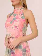 Adrianna Papell Pink Printed Midi Dress - Image 4 of 7