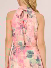 Adrianna Papell Pink Printed Midi Dress - Image 5 of 7