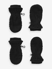 Charcoal Grey Fleece Mittens 2 Pack (3mths-6yrs) - Image 1 of 3