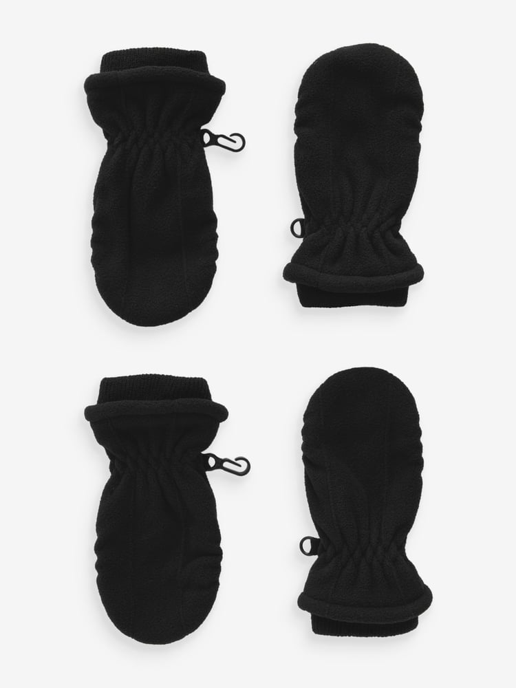 Charcoal Grey Fleece Mittens 2 Pack (3mths-6yrs) - Image 1 of 3