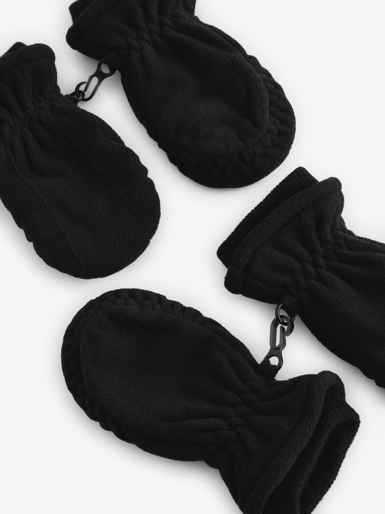 Charcoal Grey Fleece Mittens 2 Pack (3mths-6yrs) - Image 2 of 3
