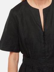 Whistles Black Petite Linen Cosima Jumpsuit - Image 4 of 5