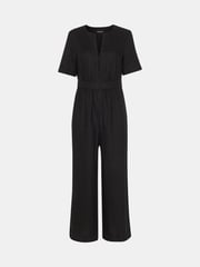 Whistles Black Petite Linen Cosima Jumpsuit - Image 5 of 5