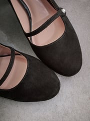 Black Standard Fit Tabitha Simmons Emily Leather Mary Jane Block Heels - Image 10 of 12