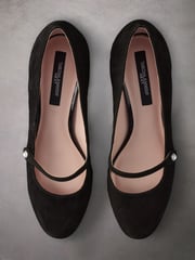 Black Standard Fit Tabitha Simmons Emily Leather Mary Jane Block Heels - Image 12 of 12