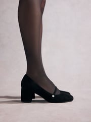 Black Standard Fit Tabitha Simmons Emily Leather Mary Jane Block Heels - Image 5 of 12